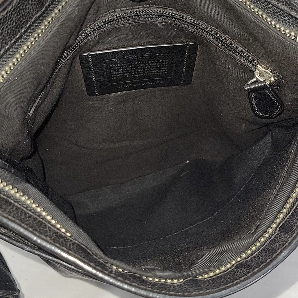 Coach Charles Black Leather Crossbody Messenger Ipad  Bag